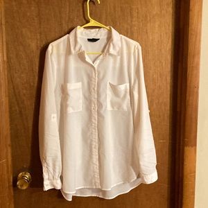 Med-cream color-soft flowing-sleeves roll up with holder attached.